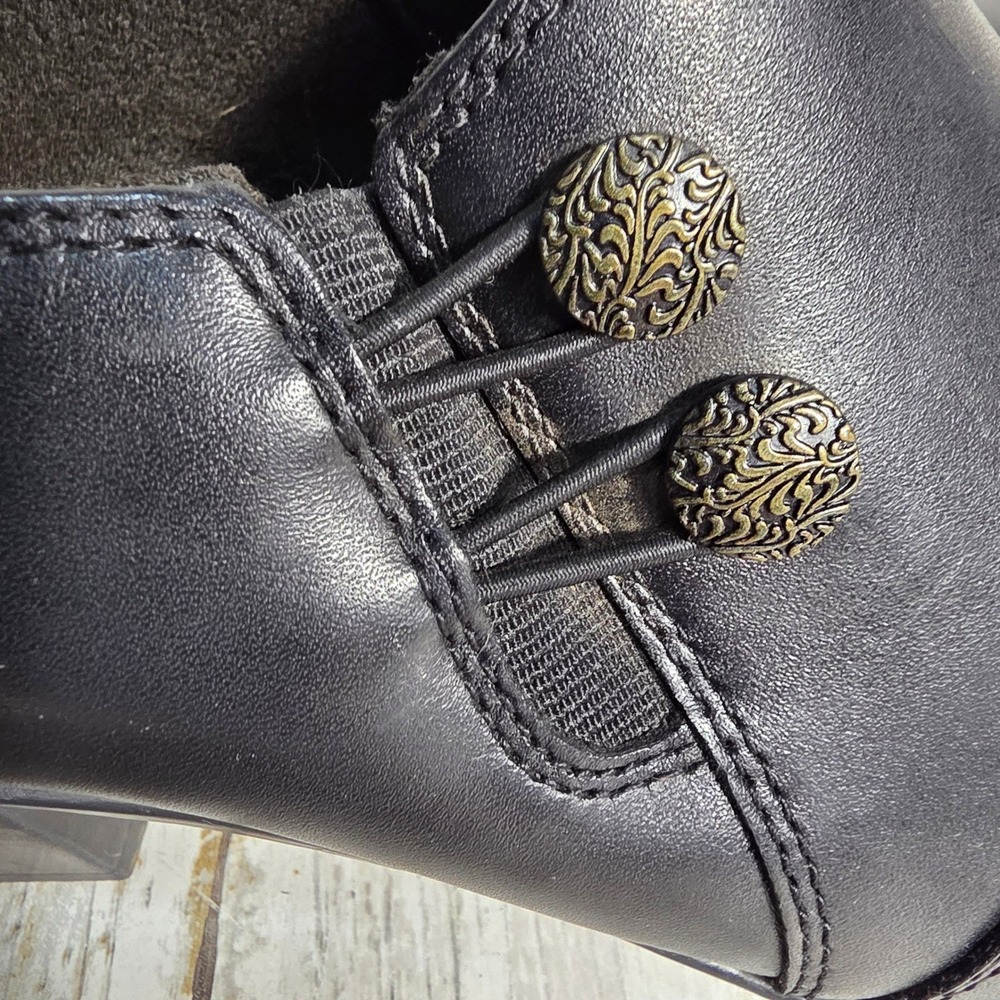 Clarks Collection Womens Black Leather Heeled Booties Shooties Size 9 M 26128442 - Picture 10 of 12